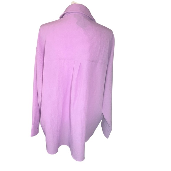 GiGio Lavender Violet Dreams Oversized Button Down Long Sleeve Size Large NWT - Picture 8 of 13